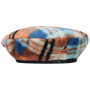 Bereta Kangol Faux Fur Fiery Orange Plaid 4