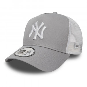 Casquette New Era Clean Trucker New York Yankees mi-droit gris