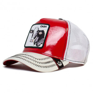 Sapca Goorin Brothers Trucker Cow Cash Golden Calf Patent Leather Rosu 2