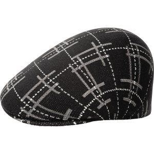 Kangol Broken Tartan 507 Flatcap, Black