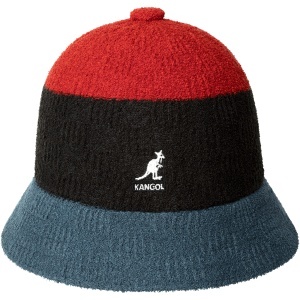 Kangol, palarie bucket bermuda bold stripe casual, Rosu