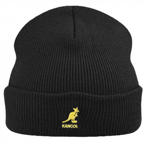 Kangol, Strickmütze acryl pullon, Schwarz/Gelb