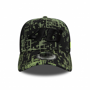 New Era, sapca neagra 9forty trucker VR46 all over print 2