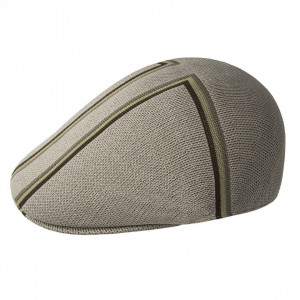 Kangol Angle Stripe 504 Flat Cap, Beige