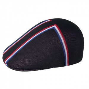 Kangol Angle Stripe 504 Flat Cap, Black