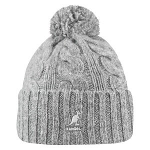 Kangol, Caciula din amestec de lana cu ciucure Pom, Gri