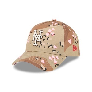 New Era, sapca trucker camo hearts MLB New York Mets, Bej safari