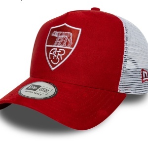 New Era, sapca trucker faux suede AS Roma, Rosu