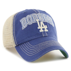 47 Brand, Sapca de bumbac cu logo Los Angels Dodgers si segmente de plasa, Albastru 2