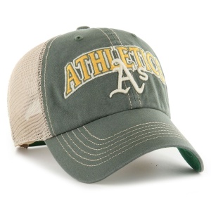 47 Brand, Sapca de bumbac cu logo Oakland Athletics si segmente de plasa, Verde 2