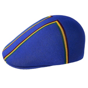 Kangol Angle Stripe 504 Flat Cap, Blue