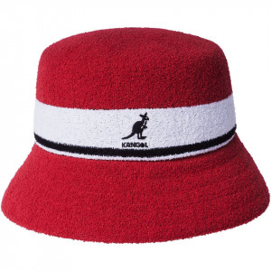 Kangol Bermuda Stripe Bucket Hat, Scarlet