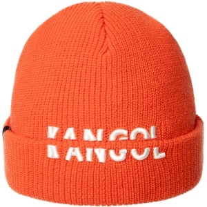 Kangol, Caciula elastica cu logo brodat, Portocaliu mandarina 2