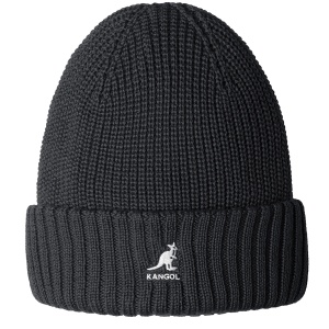 Kangol merino wool Muetze, Schwarz
