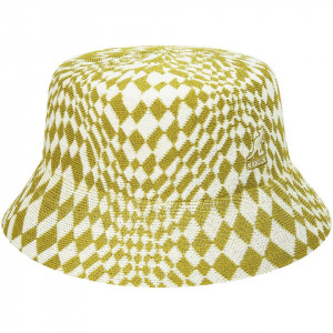 Palarie Kangol Warped Check Bucket Galben 3