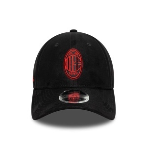 New Era, sapca 9forty faux suede m-crown AC Milan, Negru mat 2