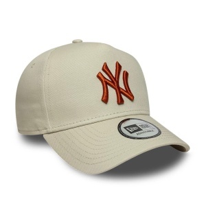 New Era, sapca trucker A-frame Metallic Outline NY Yankees, Bej/ Maro 3