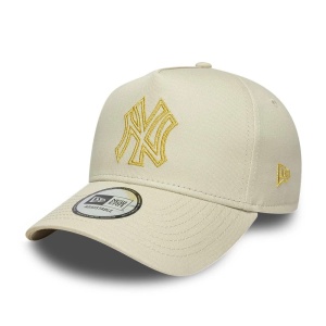New Era, sapca trucker A-frame Metallic Outline NY Yankees, Bej safari
