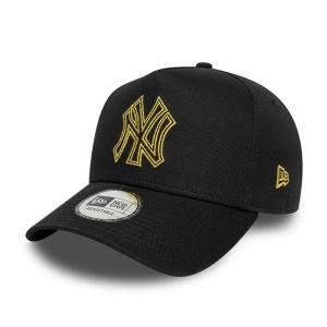 New Era, sapca trucker A-frame Metallic Outline NY Yankees, Negru