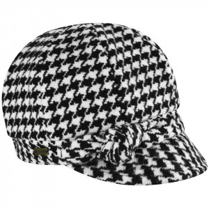 Women's Betmar Adele Houndstooth Knotted Bow Newsboy Hat