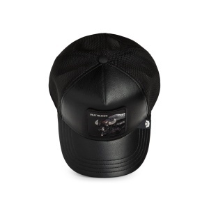 Goorin Bros. sapca trucker faux leather buffalo, Negru mat - Img 4