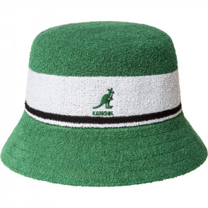 Kangol Bermuda Stripe Bucket Hat, Turf Green