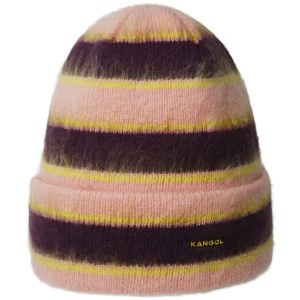 Kangol, Caciula elastica stripe Fuzzy, Roz/Rosu bordo