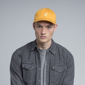 Kangol, sapca washed cotton adjustable baseball, Galben mustar