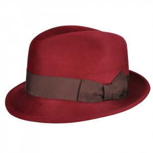 Palarie Bailey of Hollywood Riff Fedora Rosu 2