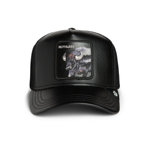Goorin Bros. sapca trucker faux leather buffalo, Negru mat