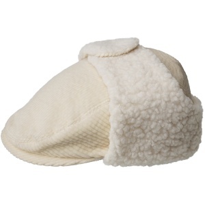 Kangol Cozy Cord Bugatti Flat Cap, White