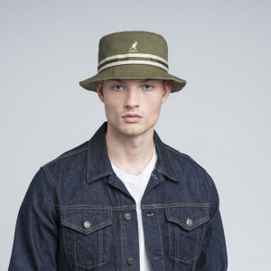 Kangol Stripe Lahinch Bucket, Dark Green