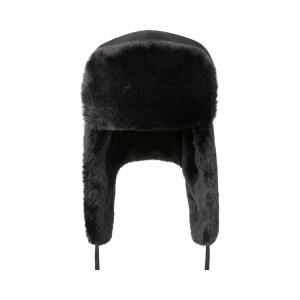 Kangol Ushanka Cap Fellmütze, Schwarz