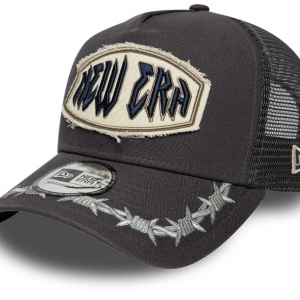New Era, sapca trucker distressed patch, Gri carbune