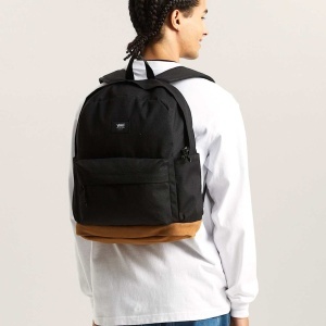Vans, Rucsac unisex cu logo Old Skool Sport, Negru mat 4