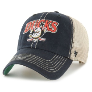 47 Brand, Sapca de bumbac cu logo Anaheim Ducks si segmente de plasa, Negru