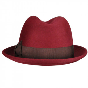 Palarie Bailey of Hollywood Riff Fedora Rosu 3