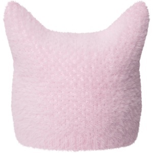 Kangol, Caciula faux fur pointed, roz pastel 2