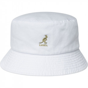 Kangol Washed Bucket Hat, White