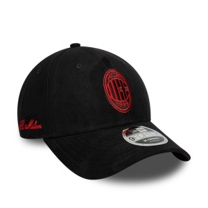 New Era, sapca 9forty faux suede m-crown AC Milan, Negru mat 3
