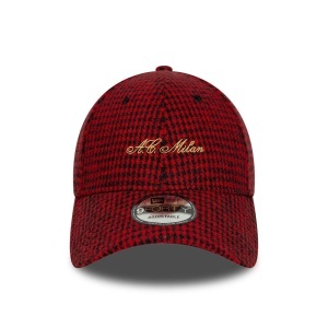 New Era, sapca 9forty houndstooth AC Milan, Negru/Rosu 2