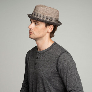 Palarie Bailey of Hollywood Hooper toyo Braid Trilby Gri 6
