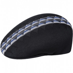 Kangol argyle stripe 504 flatcap, Schwarz