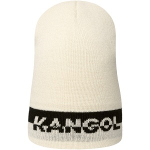 Kangol, caciula barbati 2-way text, Alb prafuit