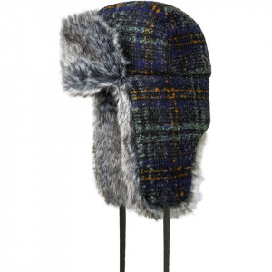 Kangol Ushanka Cap Fellmütze, Dunkelgrau