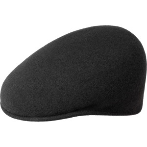 Kangol Wool 504 Flat Cap, Black/Gold