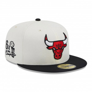 NEW ERA 59fifty kappe chicago bulls championship, Weiß