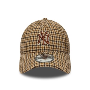 New Era, sapca 9twenty check NY Yankees, Maro camel - Img 3