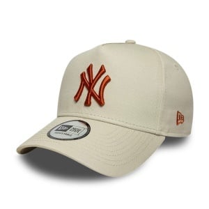 New Era, sapca trucker A-frame Metallic Outline NY Yankees, Bej/ Maro
