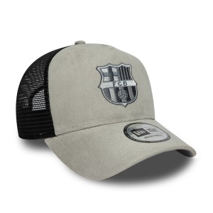 New Era, sapca trucker FC Barcelona faux suede, Gri antracit 4